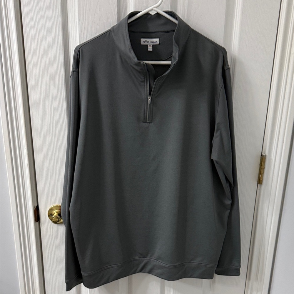 Peter Millar Steel Gray Quarter-Zip Pullover